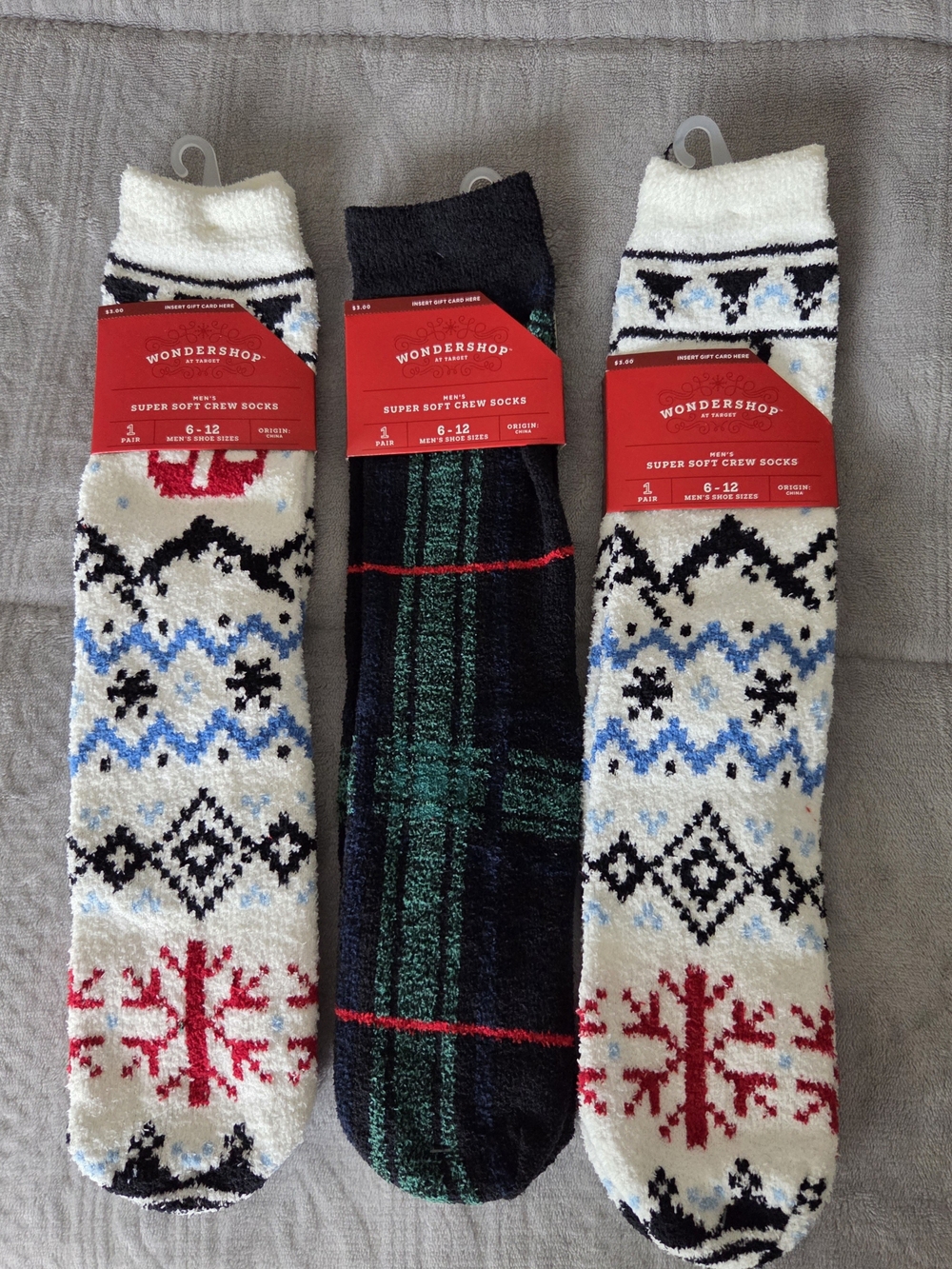 Wondershop Holiday Men's Super Soft Crew Socks